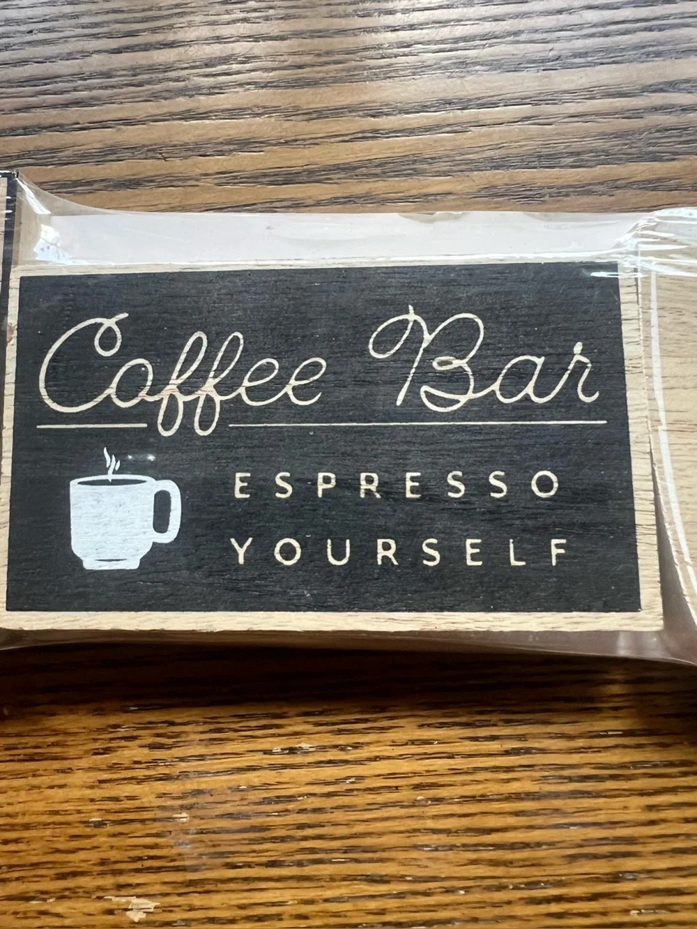 Coffee Bar Mini Wooden Sign Set 3pc Farmhouse Tiered Tray Decor